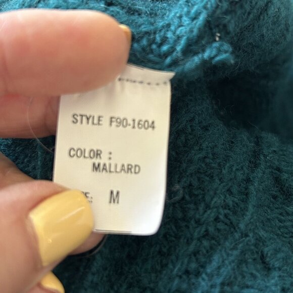 Northern Isles Vintage Teal Chunky Knit Double Breasted Sweater Vest Size Medium - Picture 4 of 9